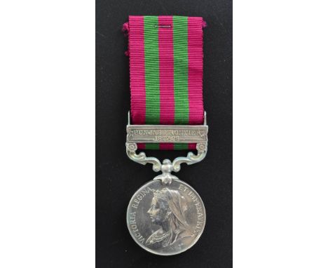 Victorian India General Service medal 1895-92 with clasp Punjab Frontier 1897-8, R Lewis 3rd Bn Rif Bde. The Brigade formed p