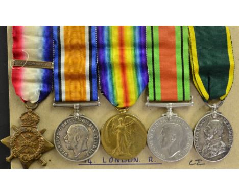 Group of five World War I and later medals, Private W R Allen, 14 Lon Regt. Provenance; Part of a single owner private collec