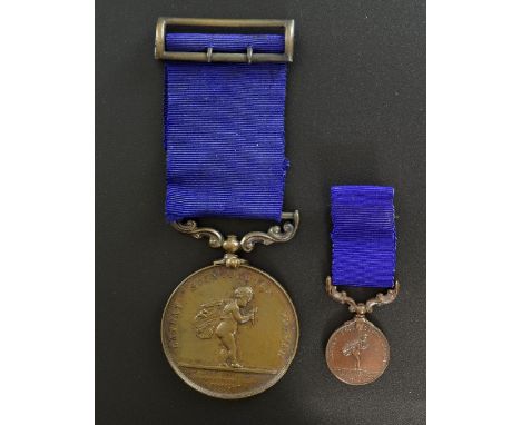 Royal Humane Society bronze medal and miniature, inscribed Lt Granville Money 4Bn Royal Fusiliers 9th September 1882Provenanc