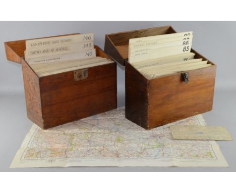 Probably complete set of 1941 war office ordnance survey maps, in two wooden cases
