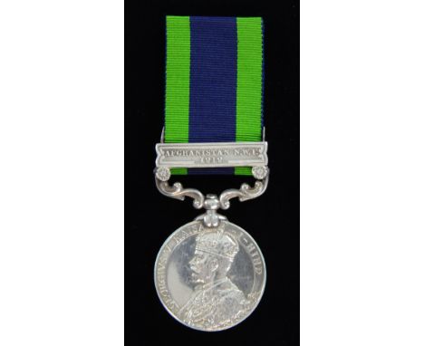 George V India General Service medal 1908 - 35  with Afganistan N. W. F Bar to Pte. G W Lockyer R.W Kent R .