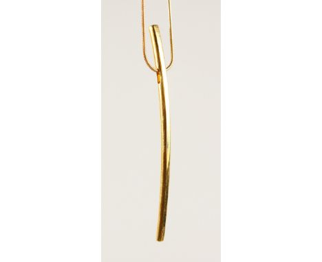 AN 18CT GOLD STICK, on a chain, 8gms.