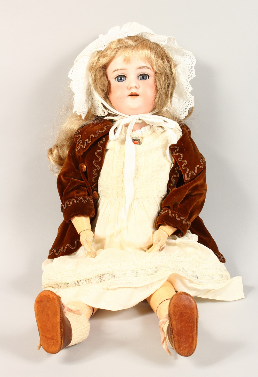 AN ARMAND MARSEILLE BISQUE HEADED DOLL, Mark A9M, long flowing hair ...