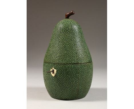 A SHAGREEN TEA CADDY. 7ins high.
