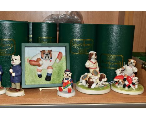 ELEVEN ROBERT HARROP DOG SCULPTURES, ten with boxes, 'Up and Unders - Bulldog Puppies' PL03, 'Top Seedlings - Spaniel Puppies