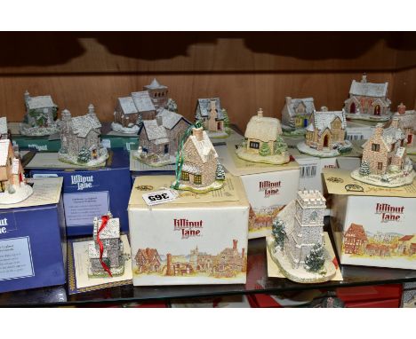 SEVENTEEN LILLIPUT LANE SNOW COVERED SCULPTURES, fifteen with boxes, all with deeds, comprising three annual ornaments 'Ivy H