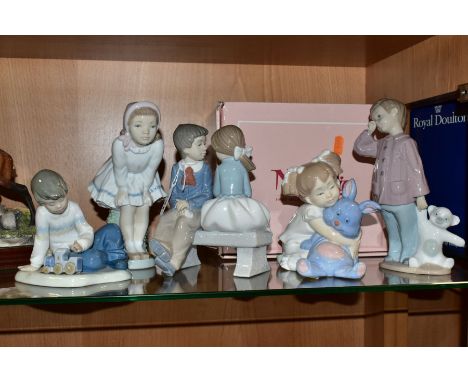 FIVE NAO FIGURES/GROUP, comprising 'First Love' No 1136 girl and boy figure group, height 16.5cm, boxed 'I Love You So Much' 