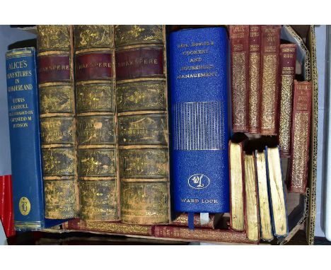 BOOKS, a collection of classic novels and works, comprising ALICE'S ADVENTURES IN WONDERLAND by Lewis Carroll, illustrated by