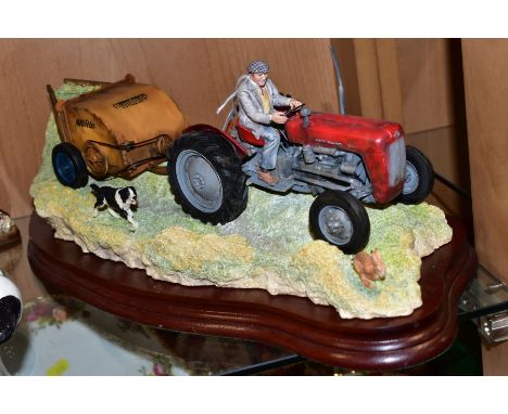 A LIMITED EDITION BORDER FINE ARTS SCULPTURE, 'Hay Turning', (Massey Ferguson Tractor and Wuffler) JH110, modelled by Ray Ayr