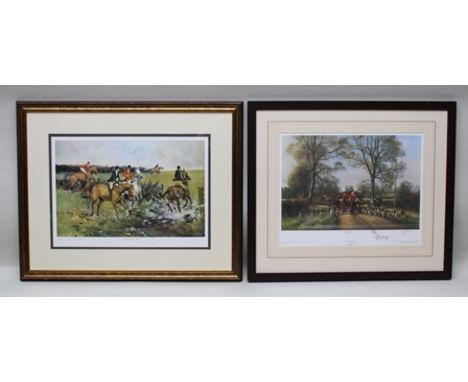 GRAHAM ISOM "To The First Draw - The Warwickshire Hunt" a limited edition colour Print, No.23/375, signed and numbered in pen