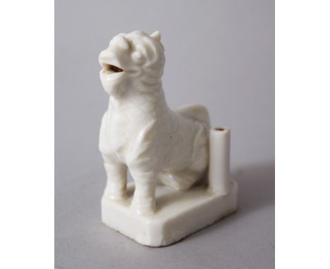 A CHINESE KANGXI DEHUA / BLANC DE CHINE WATER DROPPER IN THE FORM OF A MYTHICAL BEAST, possibly kangxi or early 18th century,