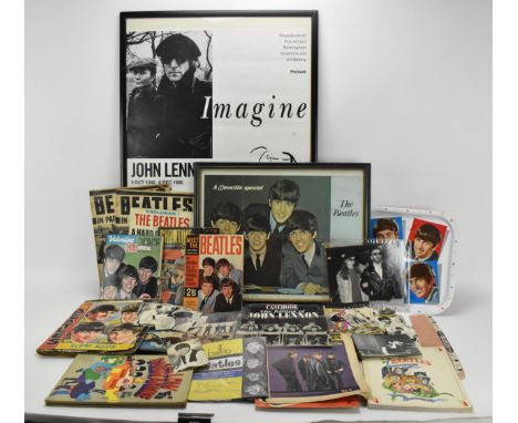 A collection of 'The Beatles' ephemera, to include a 1960's oversized novelty comb by Lido Toys, a Worcester Ware metal tray,