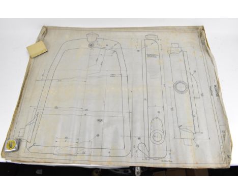 Three early 20th century rolled car engineering drawings for Aston Martin, dated  1920, 1921 and 1924,  'Aston Martin 1 1/2 L