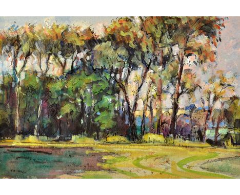T. R. TUCKER 
Woods, Lostwithiel
Watercolour and pen
Signed
33 x 48cm