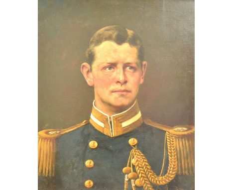 20th century British School
Portrait of a Royal Navy Captain
Oil on canvas
Stamp to back
60 x 50cm