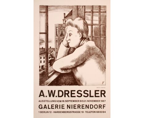 AUGUST WILHELM DRESSLER
Woman at the Window
Lithograph 
Dated 1967
Monogrammed in print
70 x 48cm
