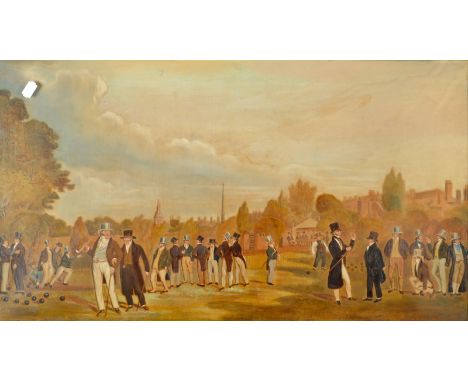 JAMES CLEMENTS
North East view of Saracen's Head Bowling Green, Worcester
Aquatint heightened with oils
Signed C.H. Howlett
3