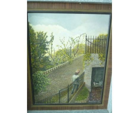 An interesting collection of paintings by Doug E Taylor, mainly in oil on board including a cat toying with a canary, figures