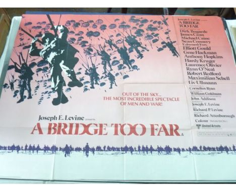 A collection of eight cinema advertising posters including Annie Hall, A Bridge Too Far, The Godfather Part 2, Quadrophenia, 