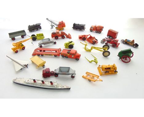 A selection of vintage die cast model vehicles, mostly industrial to include a Matchbox Series King Size No 8 Scammell 6x6 Tr