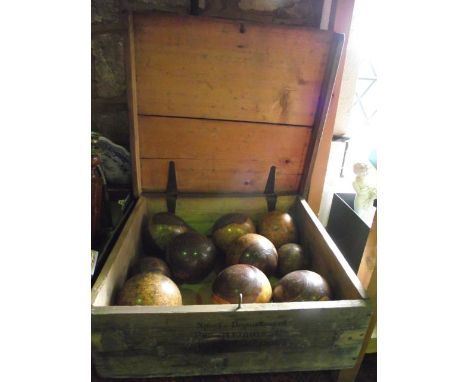 A vintage pine chest stamped Sports Department Piggott Bros & Co, Bishopsgate, St Without, E C containing ten good quality an