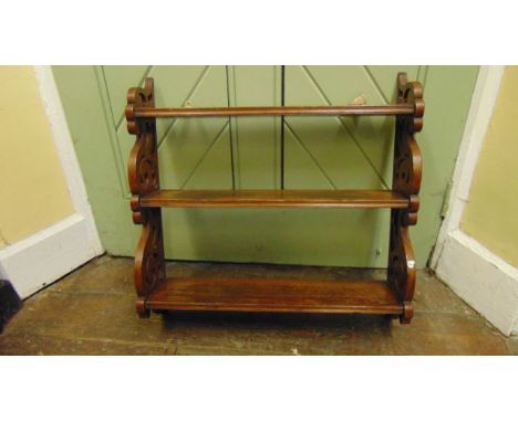 A 19th century pitch pine wall shelf, reconstructed from the timber of The Tay Bridge Disaster 28th/Dec/1879