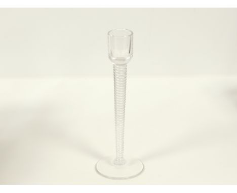 A St Louis glass candlestick with twisted stem,   the base with printed St Louis France back stamp, height 21cm 