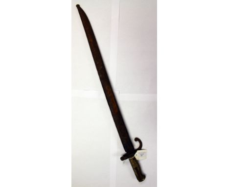 French 1866 Pattern Chassepot bayonet and scabbard. Matching numbers.