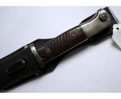 K98 Bayonet and scabbard with matching serial numbers. Complete with leather frog.