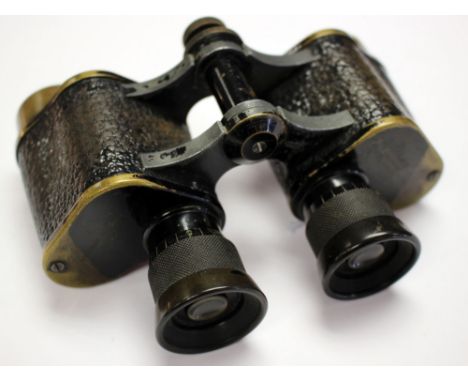 WW1 British Military Stereo Binoculars. 6x30. Dated 1915 Broad Arrow marked. American made by Bausch and Lomb Optical Co. Roc