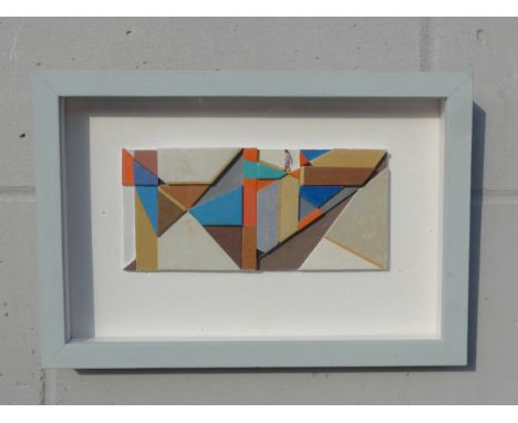 MARY MELLOR (XX/XXI) A framed and glazed mixed media, painted and cut forms with figure. Image size 10cm x 21.5cm details ver