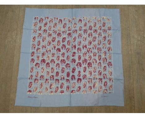 A Henry Moore vintage artist designed silk scarf, signed in print with label.  84cm x 85cm