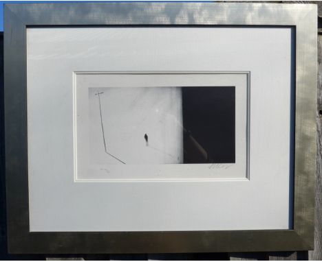 McKENZIE THORPE (b.1956) A framed and glazed limited edition print - 'Walking In The Rain'. Artists Proof edition No.56/85. P