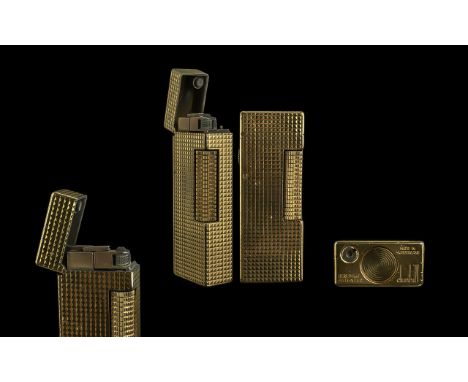 Dunhill Delux 1960's Gold Plated Lighter - Excellent Design. Heavy Plate. With Box. Excellent Condition.
