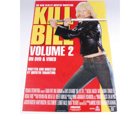 A collection of film and music posters to include Kill Bill Volume 2, signed Uma Thurman, 59 x 40cm, Bob Dylan and his band D