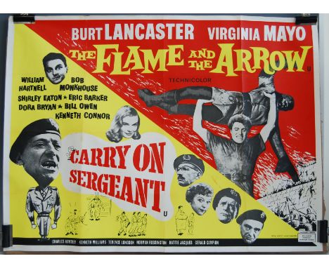Carry On Sergeant / The Flame and the Arrow, UK quad double bill film poster, 76 x 101cm.