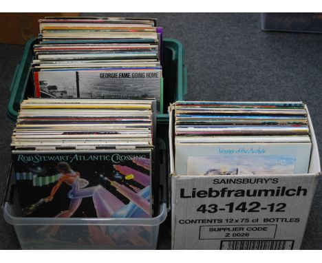 A large collection of vinyl LP's mainly 60's-80's to include Rod Stewart - Atlantic Crossing, Jean Michel Jarre - Oxygene, Bl