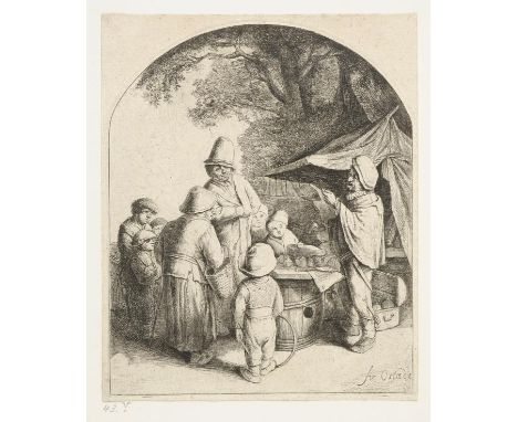 *Ostade (Adriaen van, 1610-1685). The Quacksalver, 1648,  etching on laid paper, a good impression of the fifth state of nine