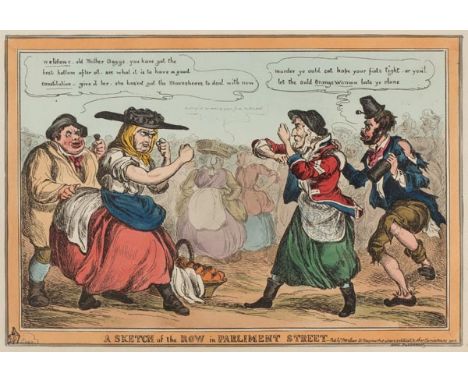 *Heath (William, 1795-1840). A sketch of the Row in Parliament Street [and] Termination of the Row in Parliament Street plate