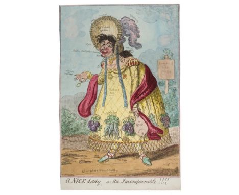 *Cruikshank (Robert, 1789-1856). A Nice Lady or an Incomparable!!!! published S. W. Fores, 1813, etching with contemporary ha