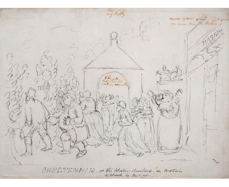 *Attributed to Thomas Rowlandson (1756-1827). Cheltenham..., or the Waters drunken in motion, a wind in the rear, circa 1805,