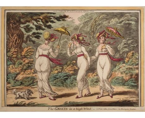 *Gillray (James, 1757-1815). The Graces in a high wind, - a Scene taken from Nature, in Kensington Gardens, published H. Hump