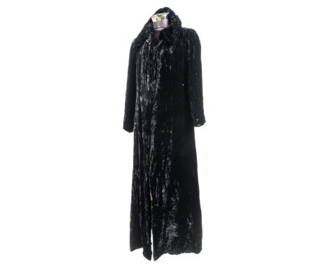 *Opera coat. A black velvet opera coat, B. Altman & Co., Paris, New York, 1930s,  full-length black silk velvet coat, with ga