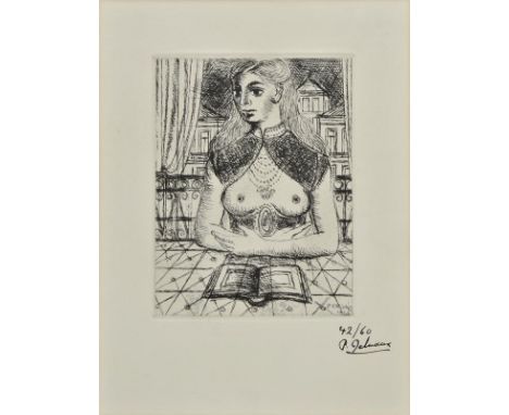 *Delvaux (Paul). 'Buste de femme III', 1960,  etching, signed and numbered 42/60 in black ink, plate size 147 x 111 mm (5.75 
