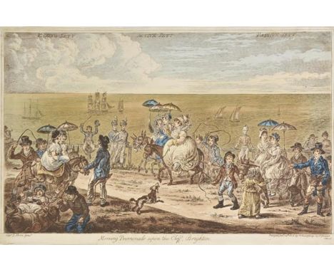 *Gillray (James, 1757-1815). Morning promenade upon the Cliff, Brighton, published H. Humphrey, 1806, etching with contempora