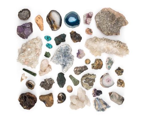 *Minerals. An extensive collection of mineral samples,  many categorised with name and location for example Vesignieite, Newc