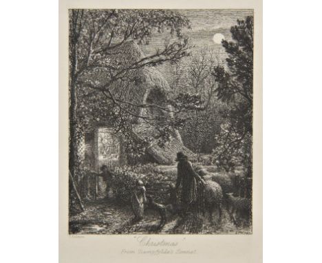 Palmer (Samuel, 1805-1881). Christmas, or Folding the Last Sheep, 1850, (Lister E4),  etching on pale cream wove paper, the 4