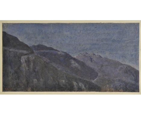 *Boyce (George Price, 1826-1897). View of the Ticino Valley from Giornico, Switzerland, at sunset, 18 July 1856,  watercolour
