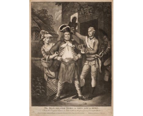 *Carington Bowles (publisher). The Manchester Hero, or Arts yield to Arms, published 20th April, 1778, uncoloured mezzotint d