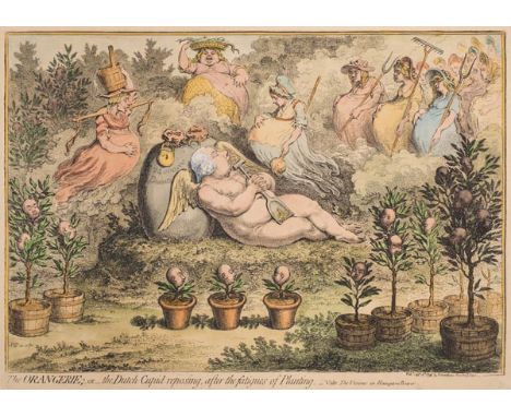 *Gillray (James, 1757-1815). The Orangerie; - or - the Dutch cupid reposing after the fatigues of planting - vide - The Visio